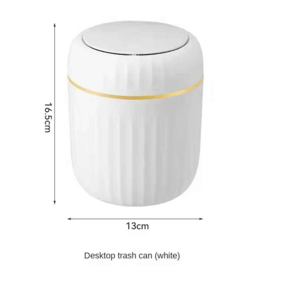 

Мини-корзина для мусора с крышкой, органайзер для мусора, ящик для хранения на офисном столе в спальне, изготовленная из прочного пластика для дома 4L белый