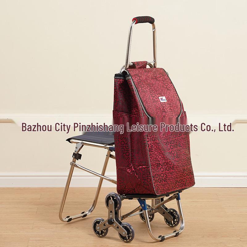 Stainless Steel Folding Grocery Shopping Cart with Handle 25L