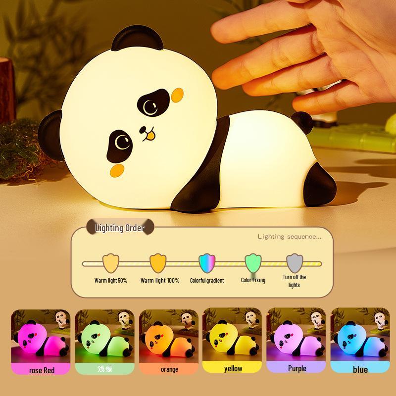 Panda Night Light with Tap Decompression, Timer, and Sleep Aid for Bedside and Breastfeeding; Ideal Birthday Gift.