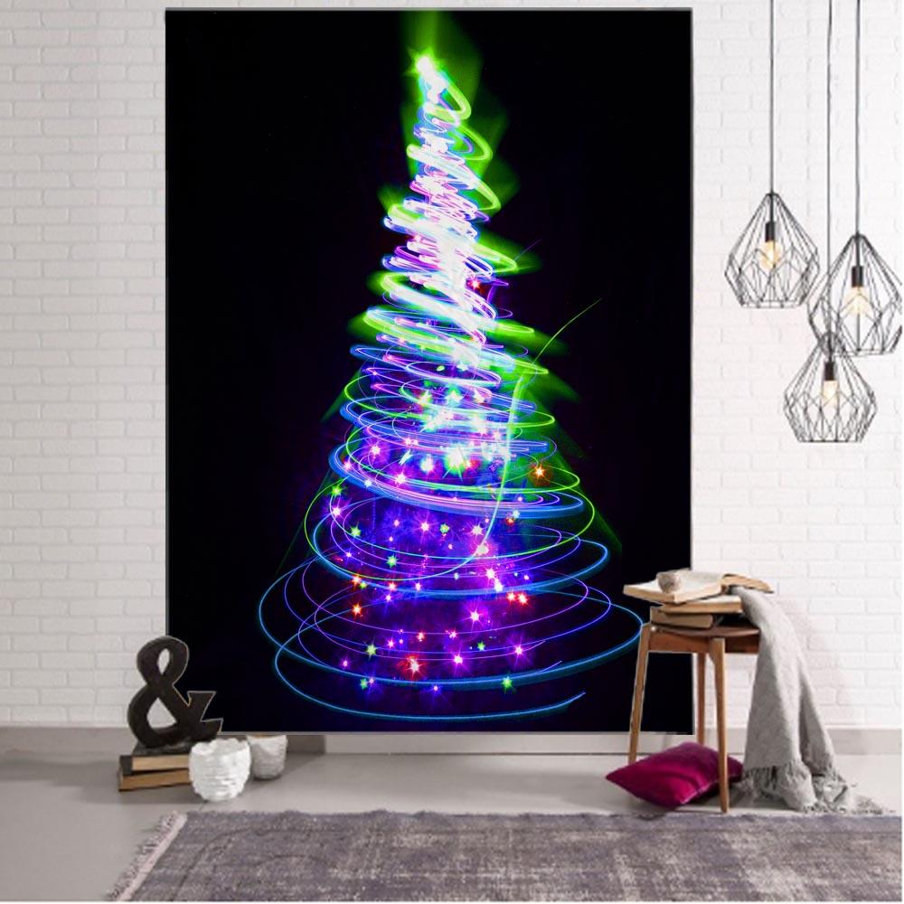 Merry Christmas Noel ağacı dekorasyonu baskılı desen goblen ev oturma odası yatak odası duvar dekorasyonu goblen