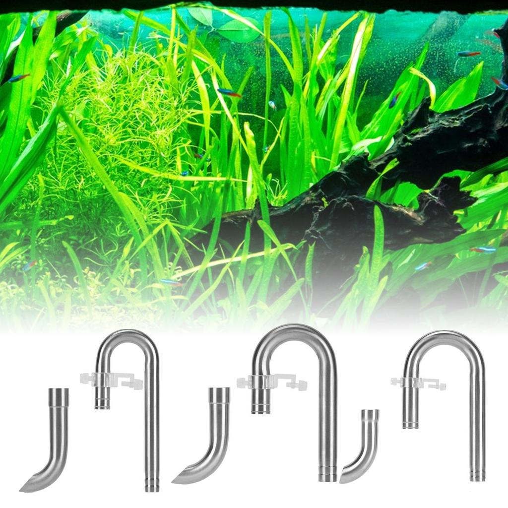 Edelstahl Aquarium Seerosenrohr Set 360 Grad Drehbar Ausflussrohr Filteranschluss für Pflanzenbecken Süßwassergebrauch
