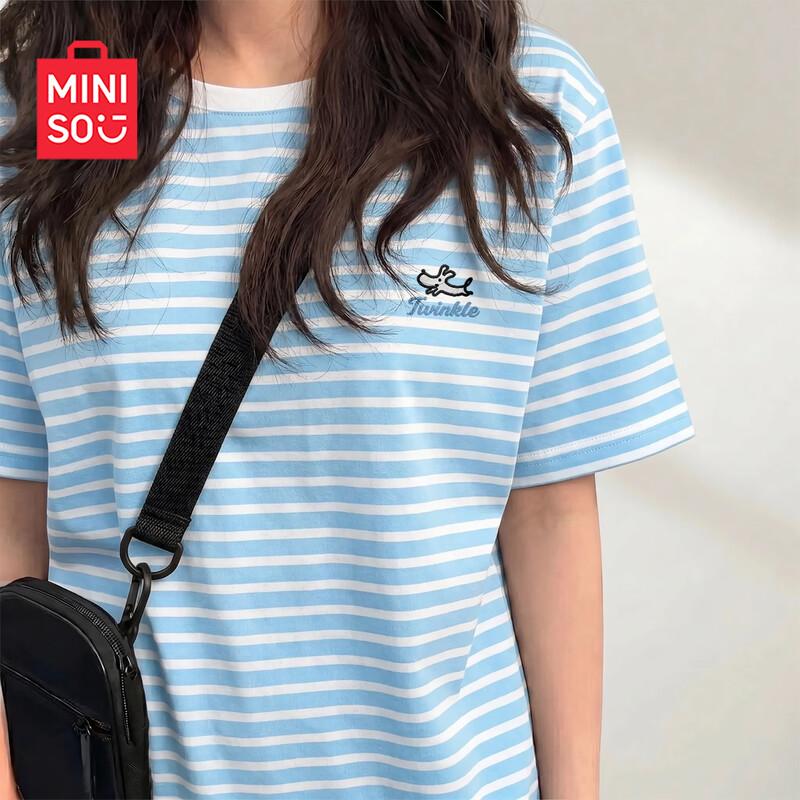 

MINISO Women s Striped Cotton T-Shirt M
