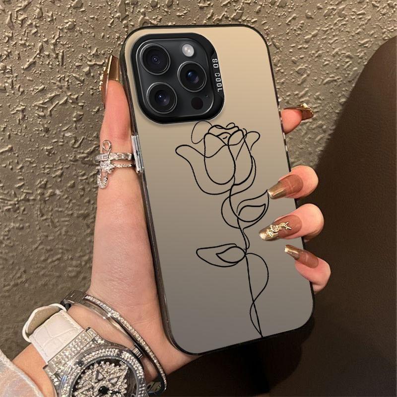 

Цветочные линии подходят для iPhone 11 12 13 14 15 16 XS 12 13 Plus Pro Max SE серии модный мультяшный высокая эстетика женский защитный чехол для телефона iPhone 11
