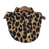 Women's Detachable Faux Collar Insert Leopard Snakeskin Print Half Shirt Blouse Lapel False Collar Decorative Favor