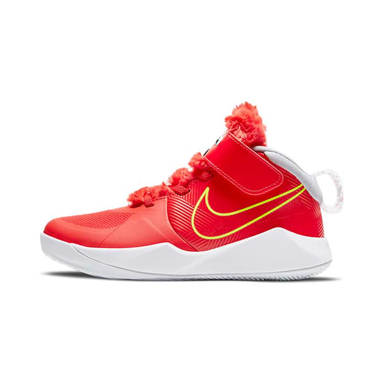

Nike Team Hustle D 9 Li Hook and loop Mid top Children s Basketball Shoes Red Yellow Children Aged 3 7 Years Old CT4063-600 35