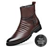 Genuine Leather Men Boots High Quality Cowhide Leather Boots Fashion High Top Motorcycle Boot Men'S Business Casual Dress Boots