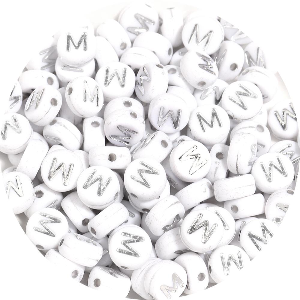 100pcs/lot 7mm Round Acrylic Letter Beads A-Z Alphabet Beads Loose Beads For DIY Bracelet Necklace Keychain Jewelry Making