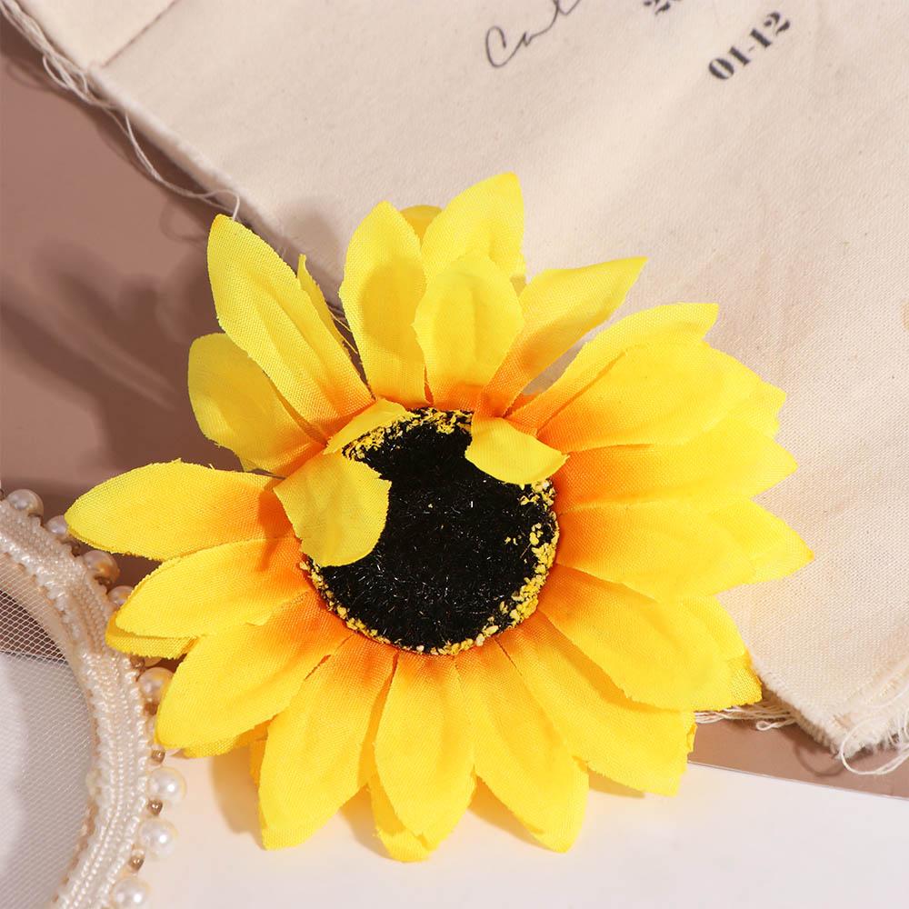 Bohemian Style Sunflower Hairpin Cloth Girl Hair Clip Cute Simulation Flower Hair Clip  Beach