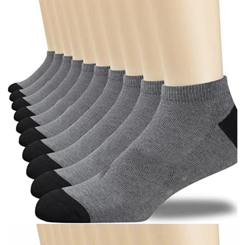 

Мужские летние тонкие спортивные носки с низким верхом и контрастной расцветкой, не скользящие 1 pair серый