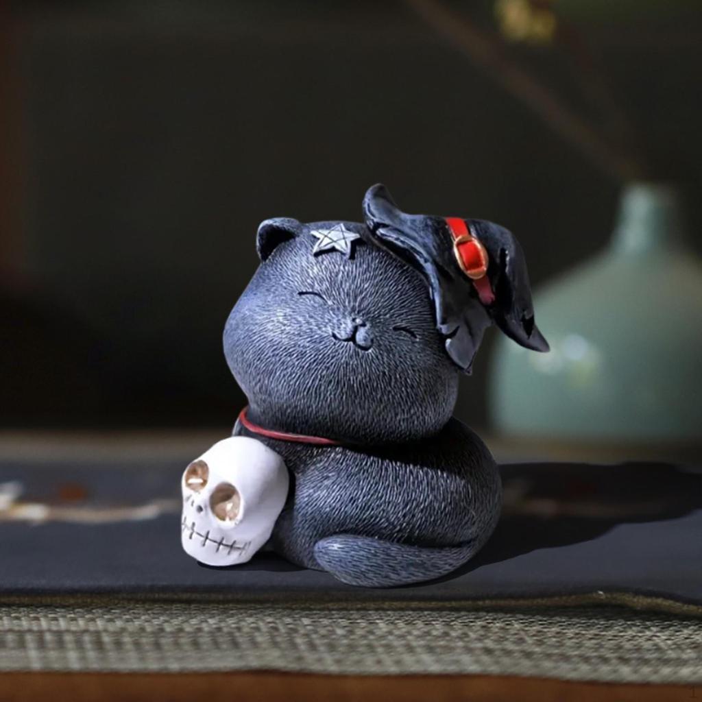 Cat Figurine Resin Tea Pet Gift for Enthusiasts Home Accent Table Sculpture Study Shelf