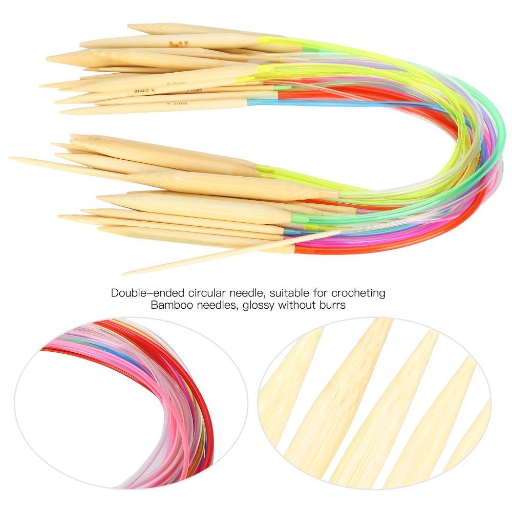 18pcs Wood Double Point Knitting Needles 2mm - 10mm Sizes Knitting Tool Set  For Weave