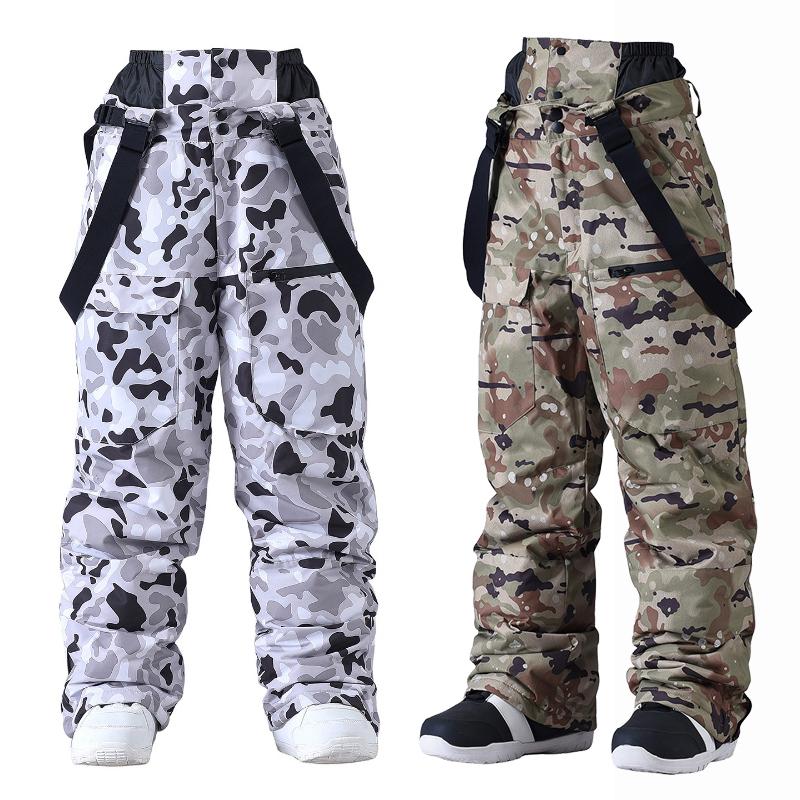 2025 New Baggy Warm Snow Pants Men Outdoor Sports Windproof Waterproof Breathable Adult Skiing Pant Loose Snowboarding Winter