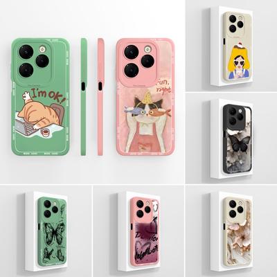 Case For Infinix Hot 40 30 50 60 Pro Plus 60i 50i 40i 30i Table Cartoon Cat Phone Cover High Quality Shockproof Silicone Shell For Infinix Bumper Capa
