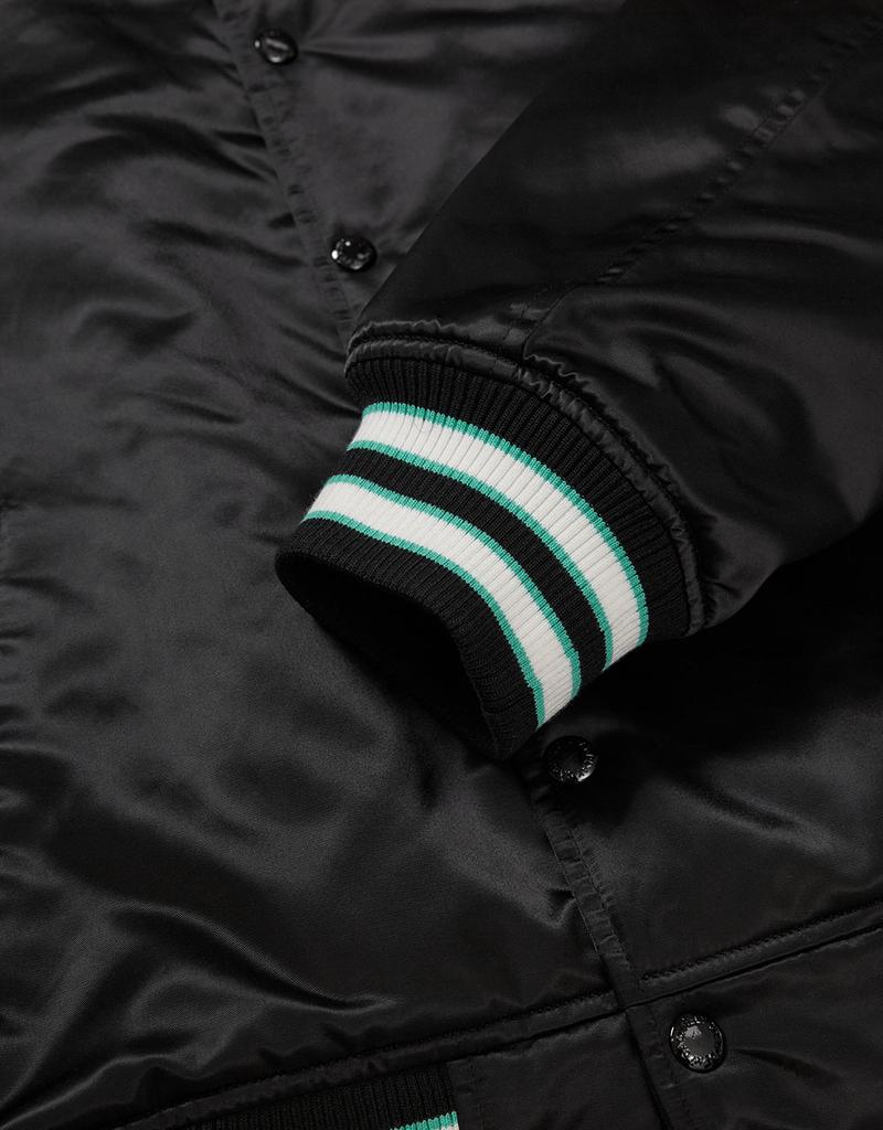 Mmlg [Mmlg] Cpc Satin Varsity Jacket (Black)