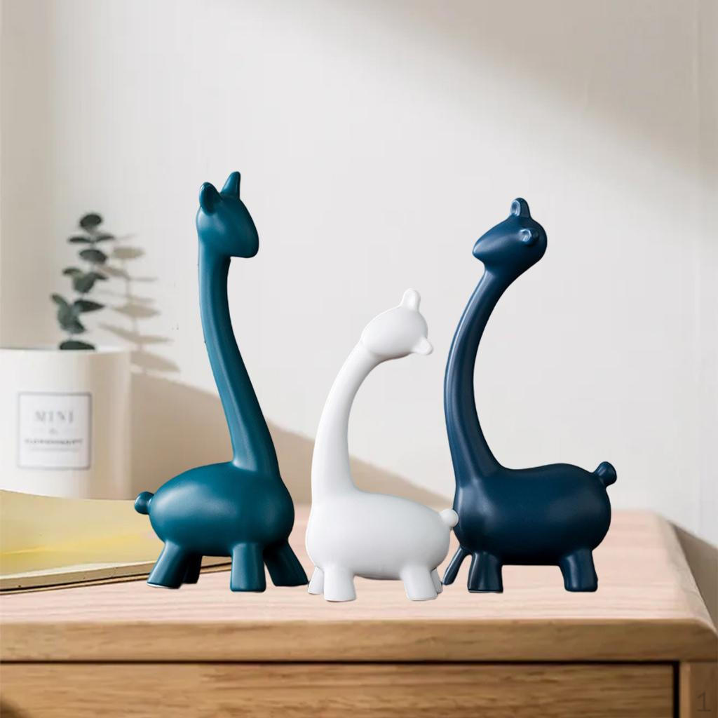 

Animals Statue Ceramic Giraffe Three People