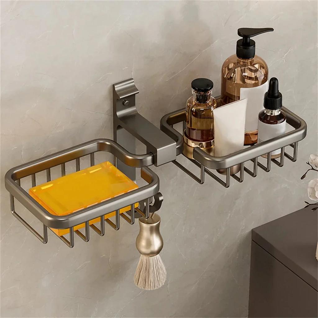 Aluminum Alloy Soap Dish Bathroom Soap Holder With Drain Water Wall Mounted Soap Box Bathroom Accessories