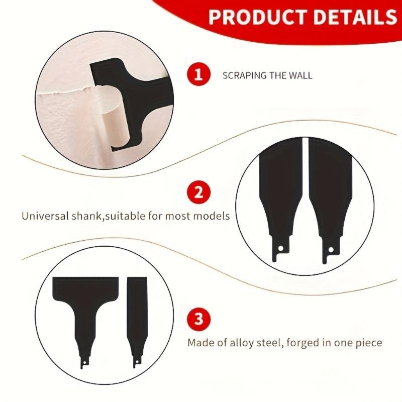 Heavy Duty Scraping Blades Set Suitable With Most Reciprocating Saw Putty Removal Kit For Wall Ground Renovations