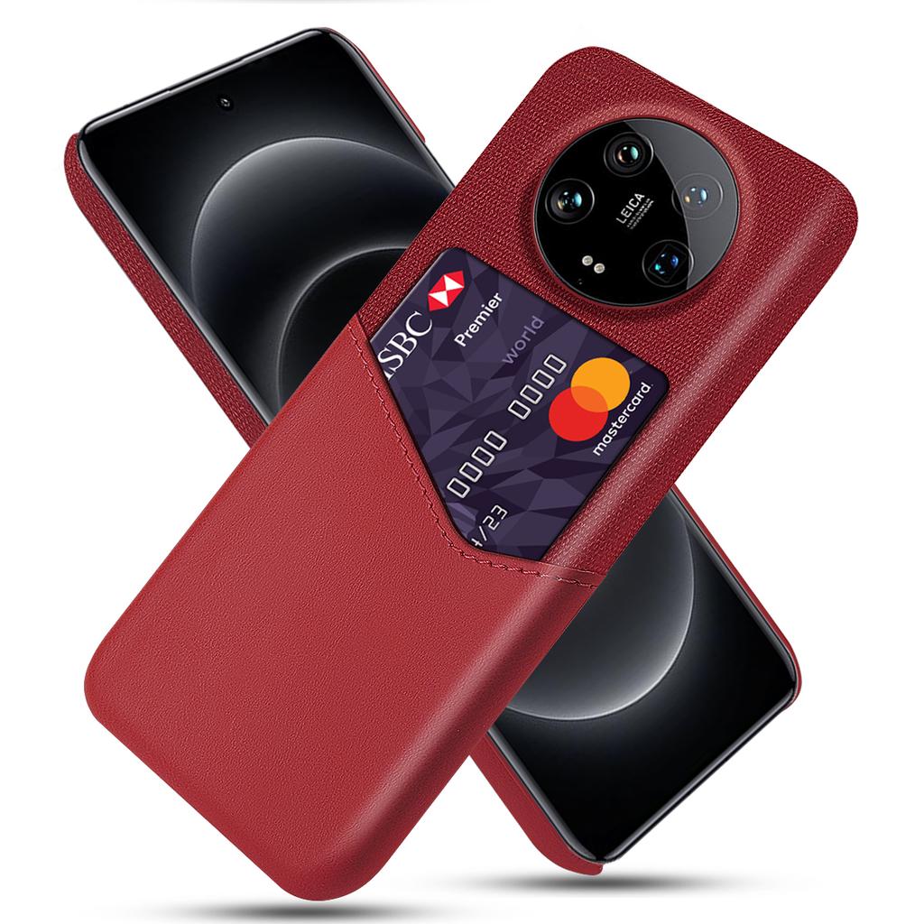 For Xiaomi 14 Ultra Phone Case Card Holder PU Leather+PC Drop-resistant Phone Shell