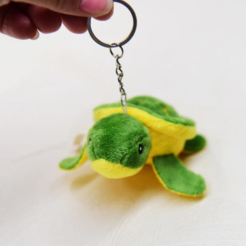 Stuffed Animal Sea Turtle Key Chain Cartoon Turtle Plush Toy Pendant Keyrings Backpack Handbag Charm Keychain Accessories