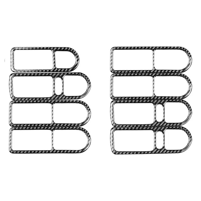 Carbon Fiber Car Styling Interior Door Handle Bowl Frame Cover Trim For VW Golf 4 Jetta Bora MK4 R32 GTI 99-04-A99D