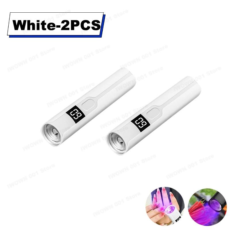 Timing Display Portable Handheld Mini Nail Lamp Family Quick Dry Flashlight Pen Chargeable Nail Dryer Machine Uv Led Nail Lamp