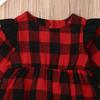 Neu Infant Kinder Baby Mädchen Plaid Kleidung Weihnachts Romper Overall