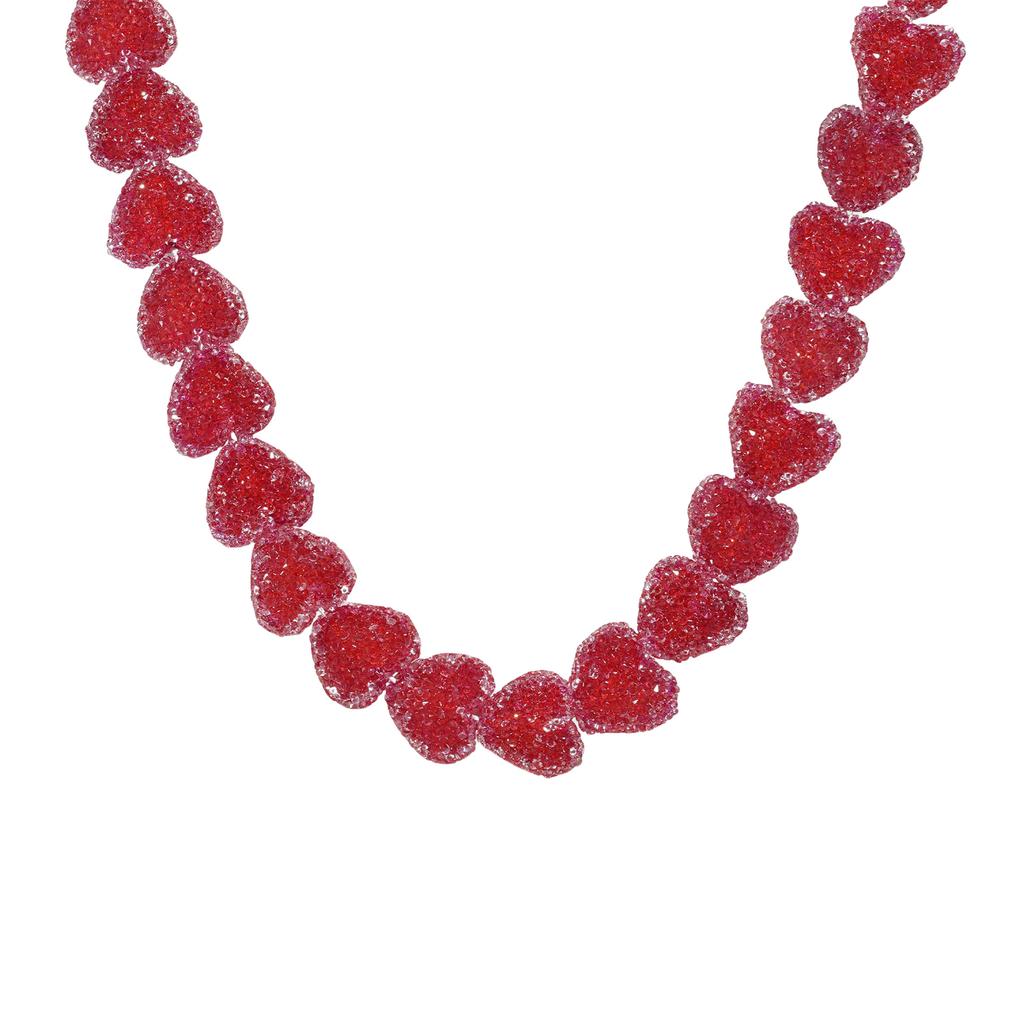 Cute Heart Shaped Resin Pendant Necklace Vibrant Colors Lightweight Comfort Adjustable Chain Accessory For Daily Wear