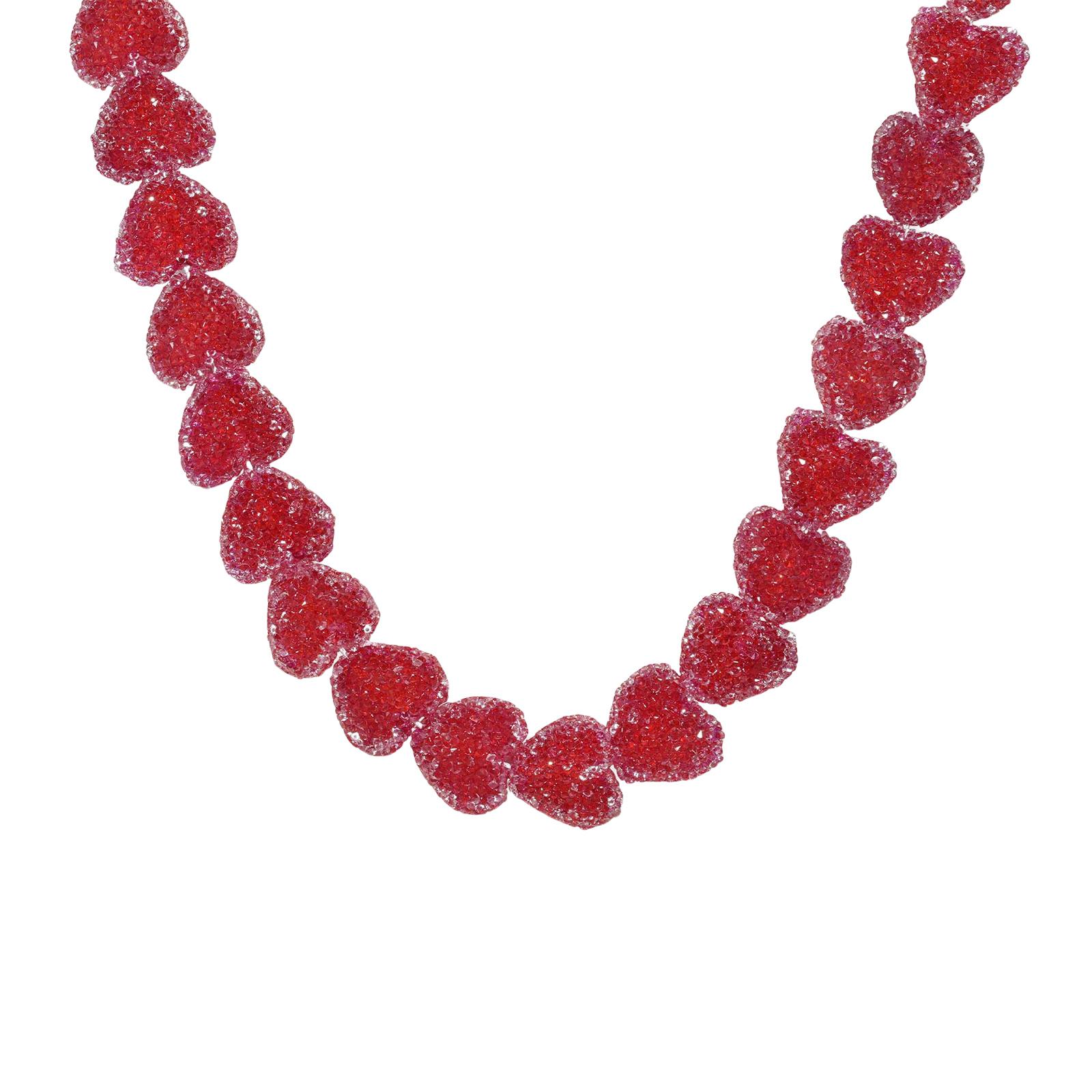 Милое ожерелье-подвеска из смолы в форме сердца, яркие цвета, легкое, удобное, регулируемая цепочка, аксессуар для повседневной носки