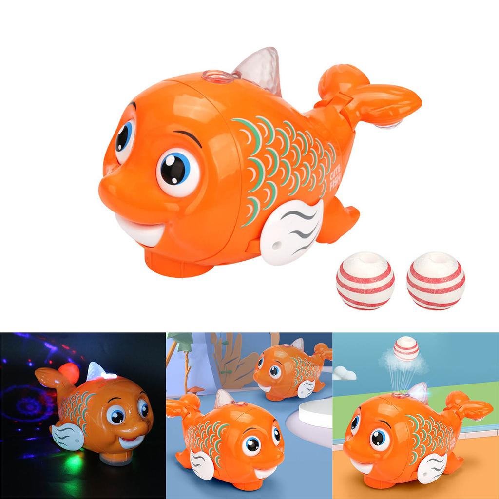Electronic Dolphin Floating Ball Universal Wheel Toy Cartoon Children Interactive Educational Appease Toy for Infant