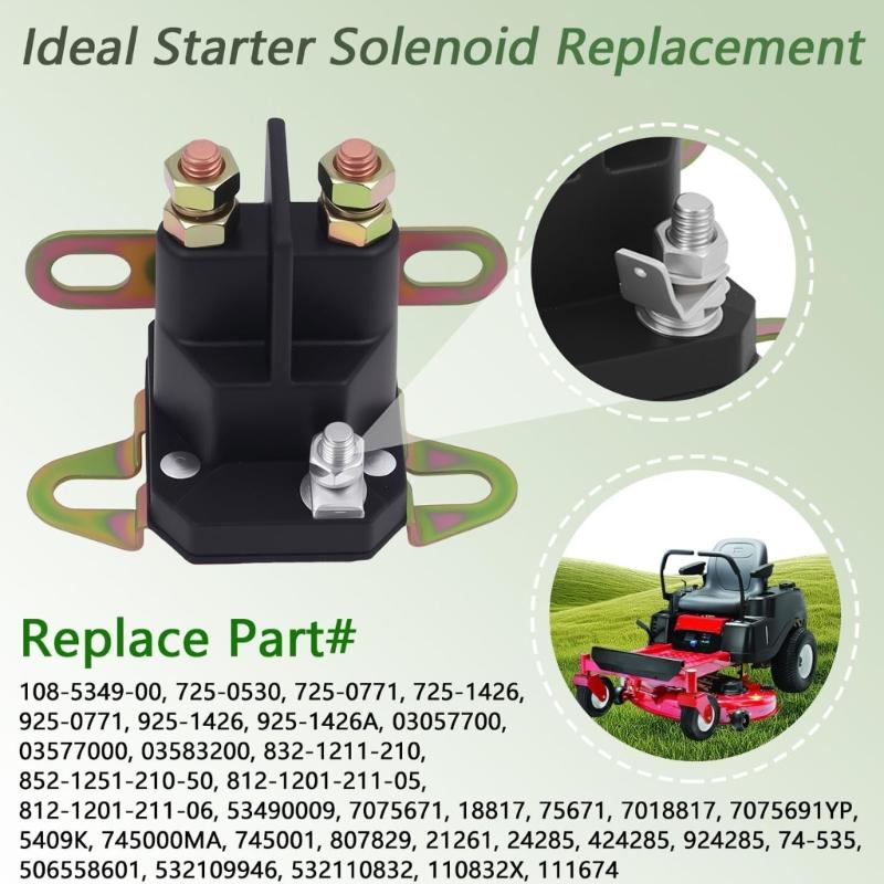 Universal Replacement Starter Solenoid Suitable With Various Mower Models For Consistent Starting Performances And Longevity