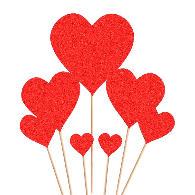 Heart Cake Topper: Bright Red, Perfect for Birthdays, Weddings, and Valentine's Day.