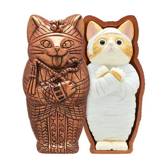 Mofusand Egyptský Faraon Mumie Kočka Oblečovací Panenka Anime Akční Figurka - Modelová Hračka s Halloweenskou Tematikou pro Sběratele