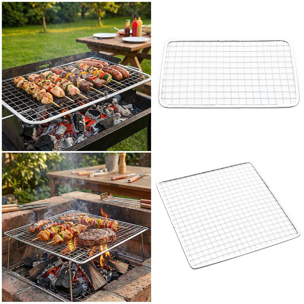 Square Grill Racks Disposable Grilling Net Portable Cooking Net Tool