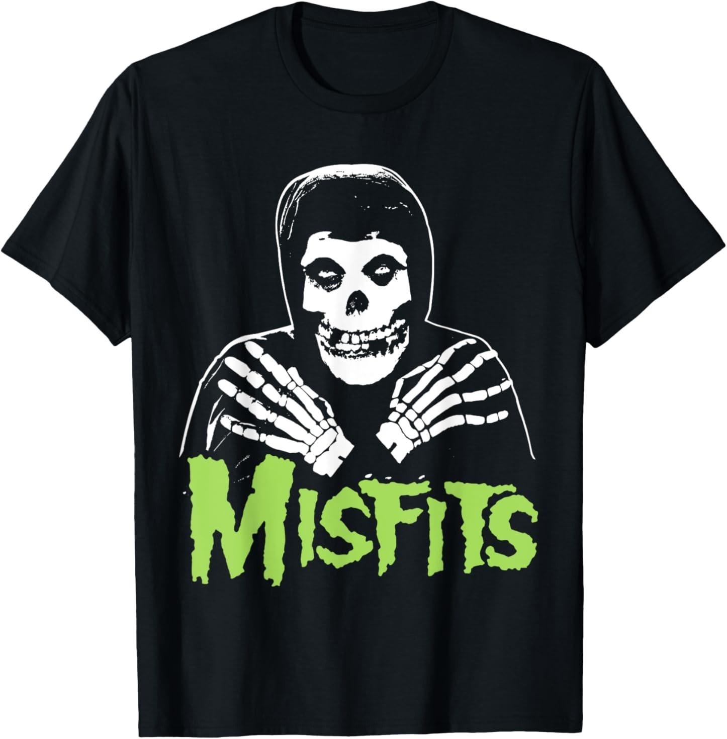 Misfits – Черная футболка с зеленым черепом и скрещенными руками M