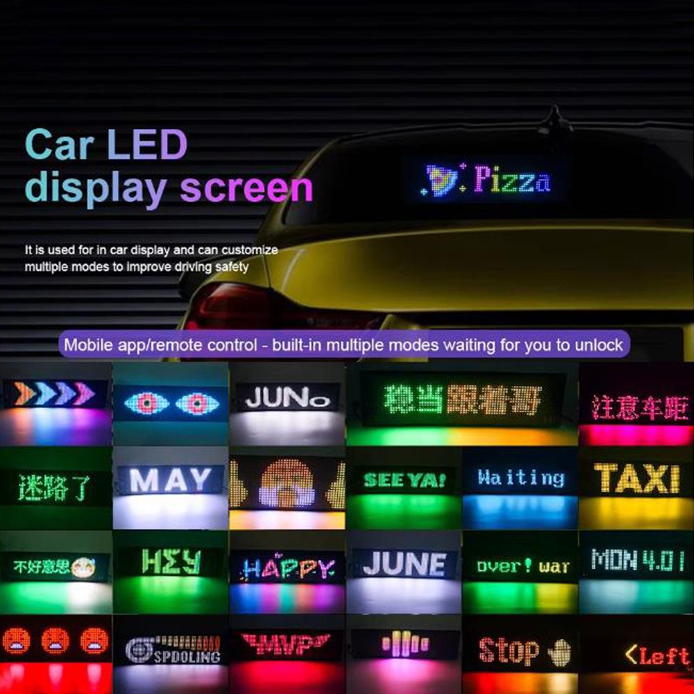 RGB Ventuză Auto Ecran Moale Afișaj Led Telecomandă Control Aplicație Mufă USB PU Rezistent la Apă și Rezistent la Temperaturi Înalte