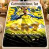 Flannel BlanketCristiano Ronaldo Custom Name Text Personalized Soft Warm Throw Blanket Home Decor Gift