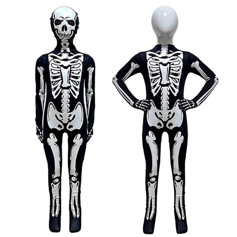 Kinder Halloween Kostüm Skelett Geist Leuchtet im Dunkeln Cosplay Overall Party Bühnenauftritt