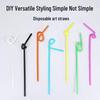 Colorful Disposable Bent Drinking Straws