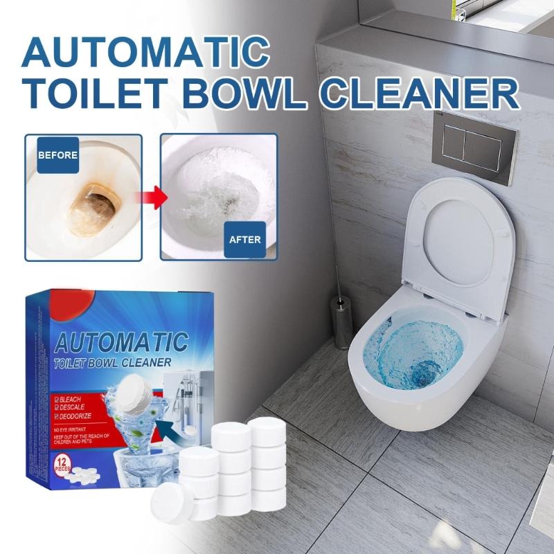 Toilet Cleaner Tablets Automatic Toilet Bowl Cleaner Toilet Tanks Cleaning Compact Pills Gentle Formula Toilet Cleaning