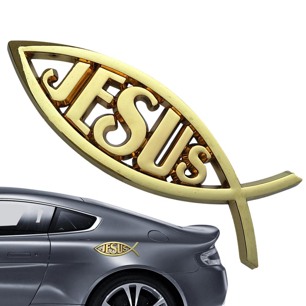 Christian Fish Sticker Car Emblem Sticker Jesus Fish Emblem Car Window Decal Acrylic Christian Bumper Stickers Religious