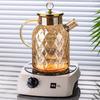 High Borosilicate Glass Water Pitcher 1000ml 1800ml Modern Hammered Texture Cold Brew Tea Juice Beverage Carafe With Stainless