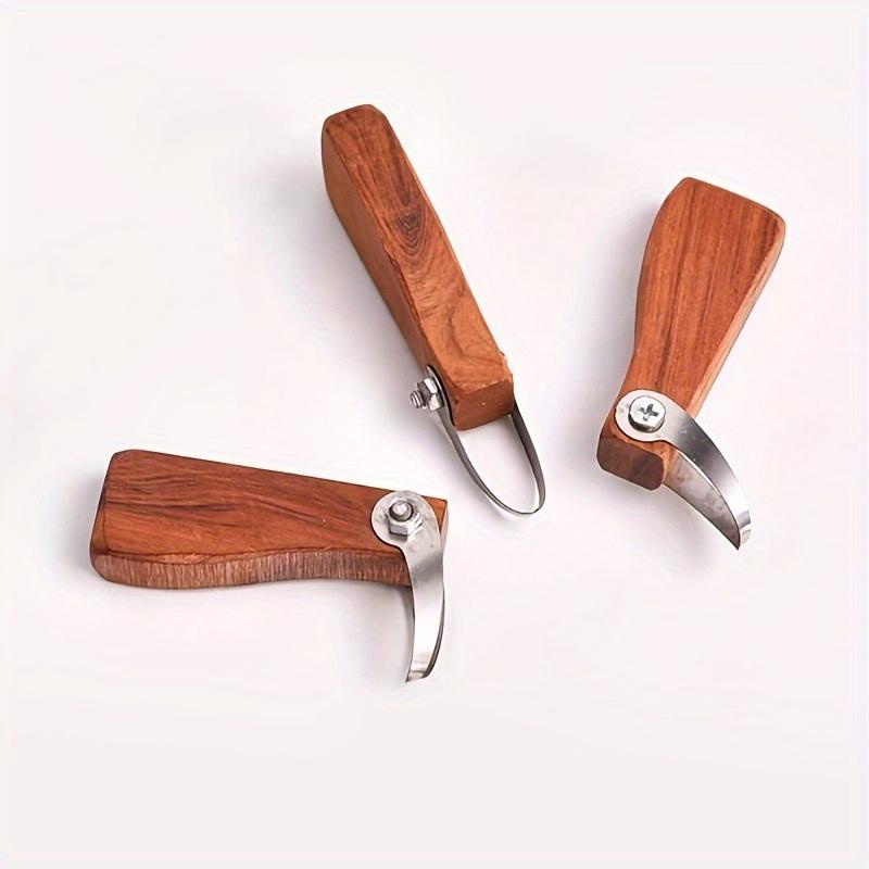 1 Pc Premium Wooden Handle Pottery & Sculpting Tool- Large Head Carving Knife for Clay and Billet Shaping