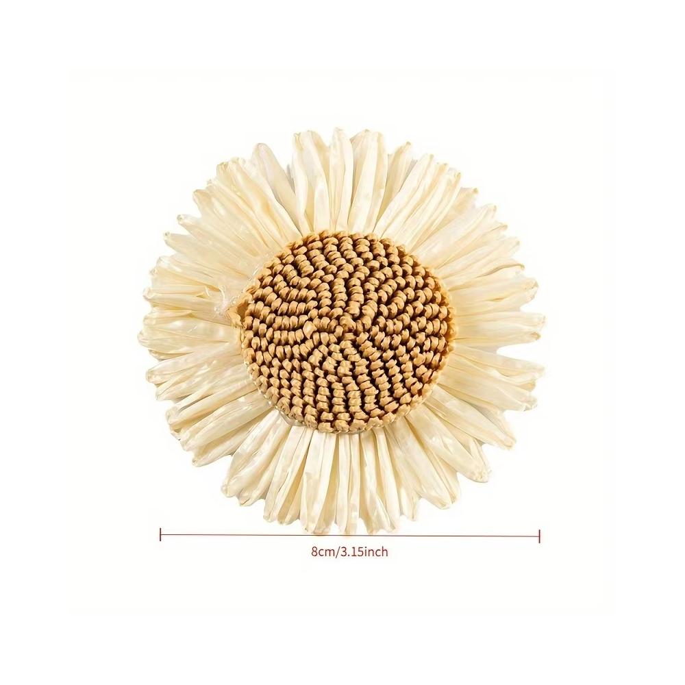 5/10/20pcs Sunflower & Daisy Craft Embellishments White & Beige DIY Decor Accessories for Beach Hats Clothing Curtains Ties
