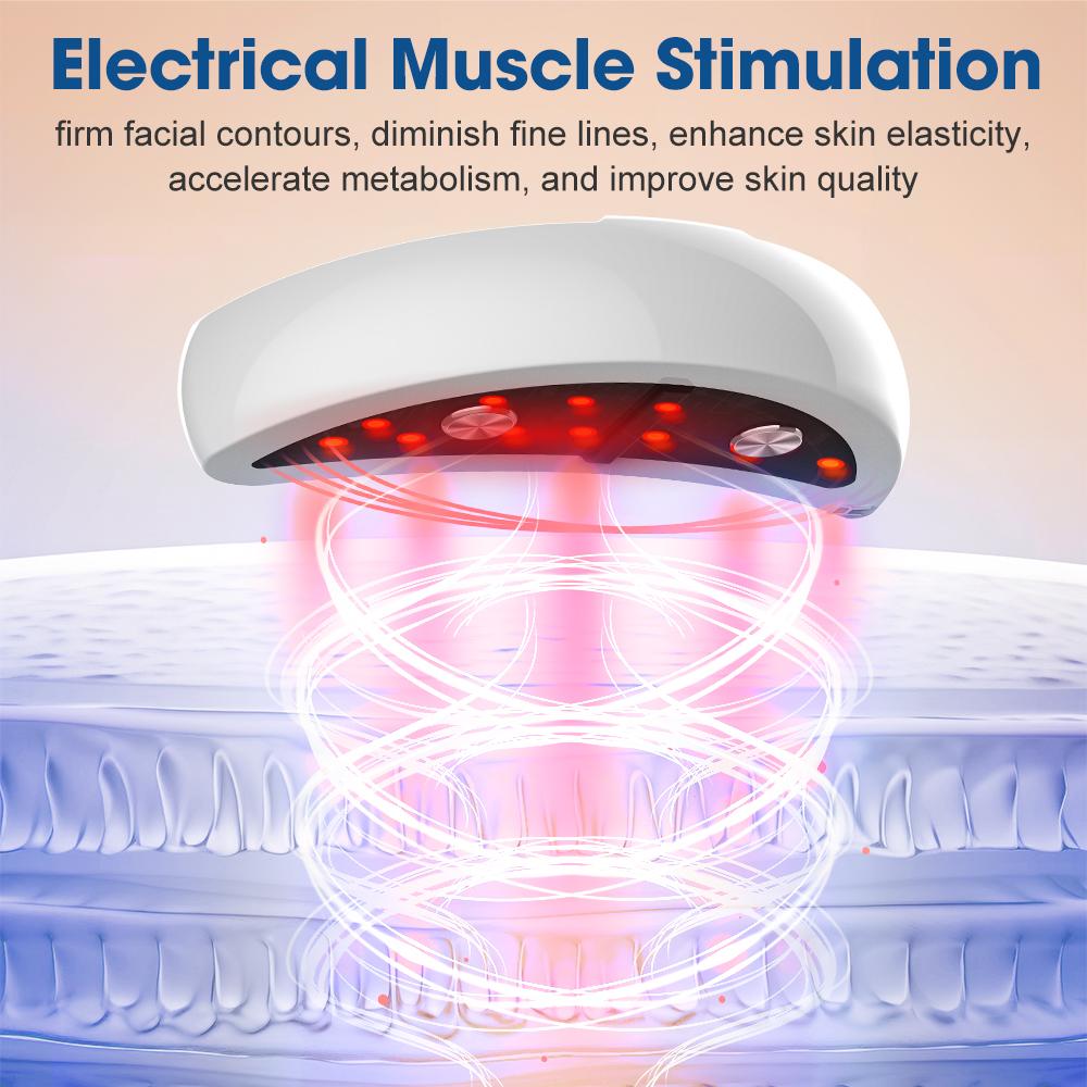 Massaggiatore Viso Occhi Ems Nuovo Durevole e Sicuro con Patch Gel a Microcorrente Luce Rossa Anti-Età Rassodante Viso Rimuove Borse Occhi Occhiaie