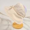 Sun hat summer girl cute bow sunscreen hat big brim cover face can tie ponytail empty top fisherman hat