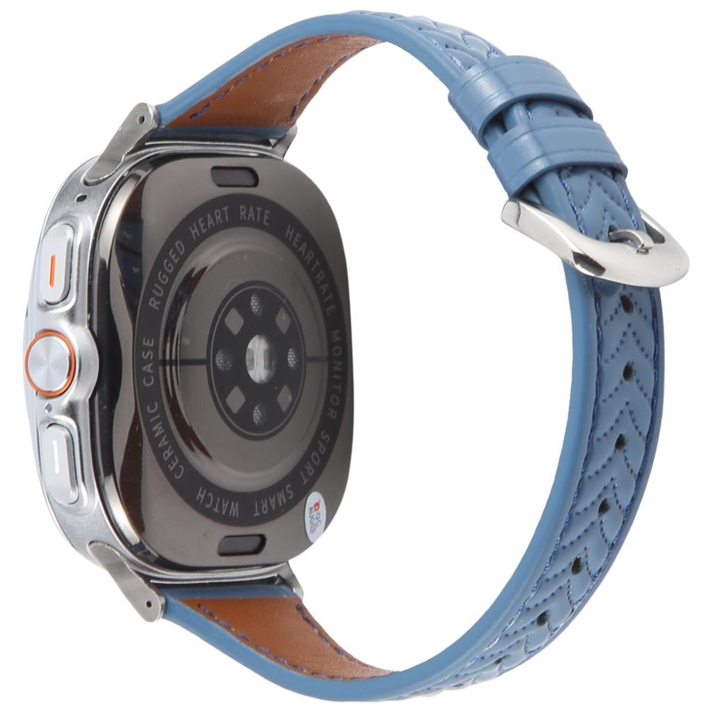 For Samsung Galaxy Watch Ultra 47mm Heart Pattern Embossed Watch Band Cowhide Leather Strap