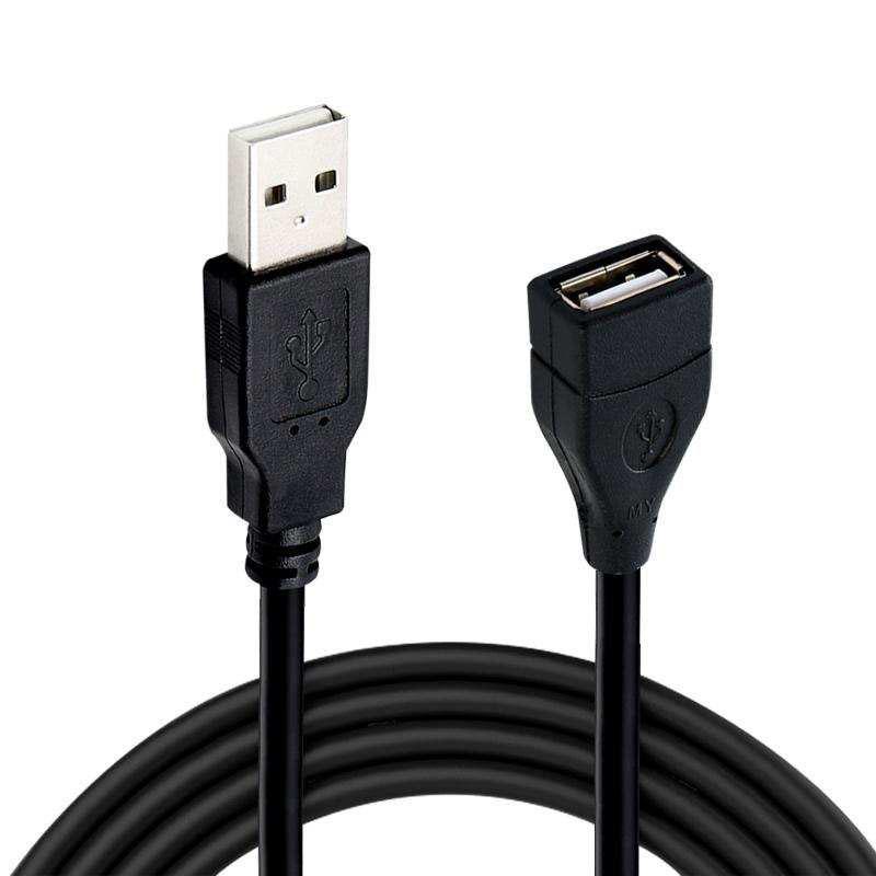 USB 2.0 Extension Cable Male To Female High-Speed Data Sync & Charging Cable 4-Pin Core (1A) Extra Long USB A/F Cable Black