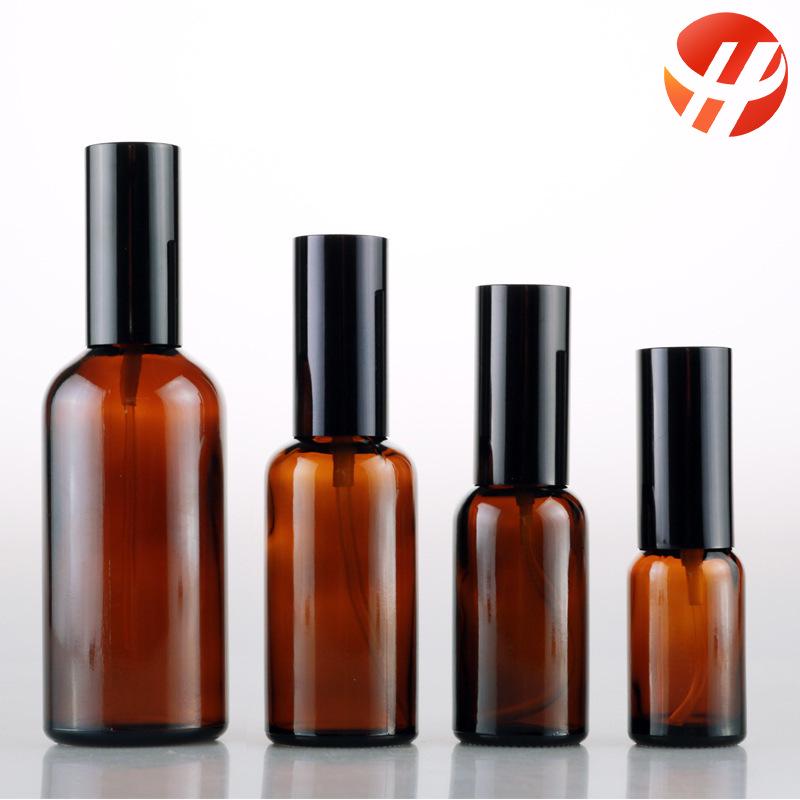 Brown Light-Blocking Thickened Glass Spray Bottle, Essential Oil and Lotion Decanter with Lid, 50ml, Portable.