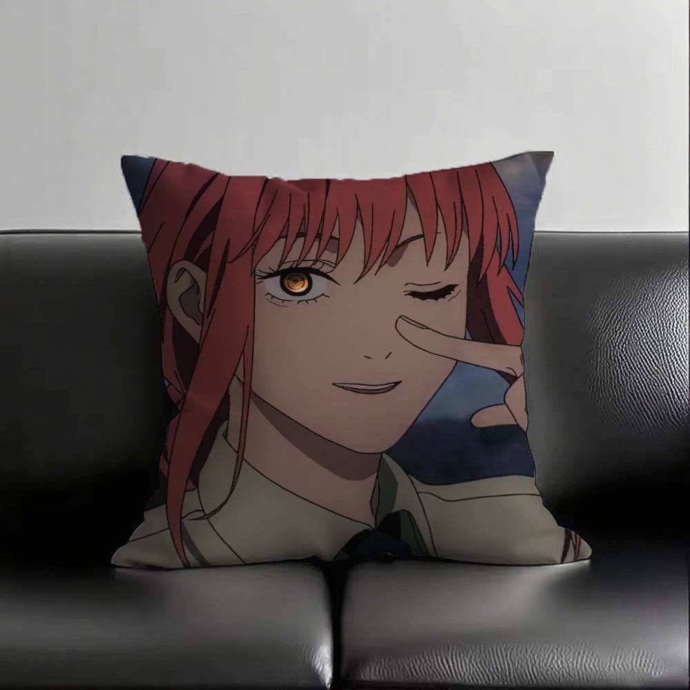 1pc Anime Chainsaw Man Makima Pillow Case Fashion Square Pillowcase Bedroom Sofa Room Ins Decoration Leisure