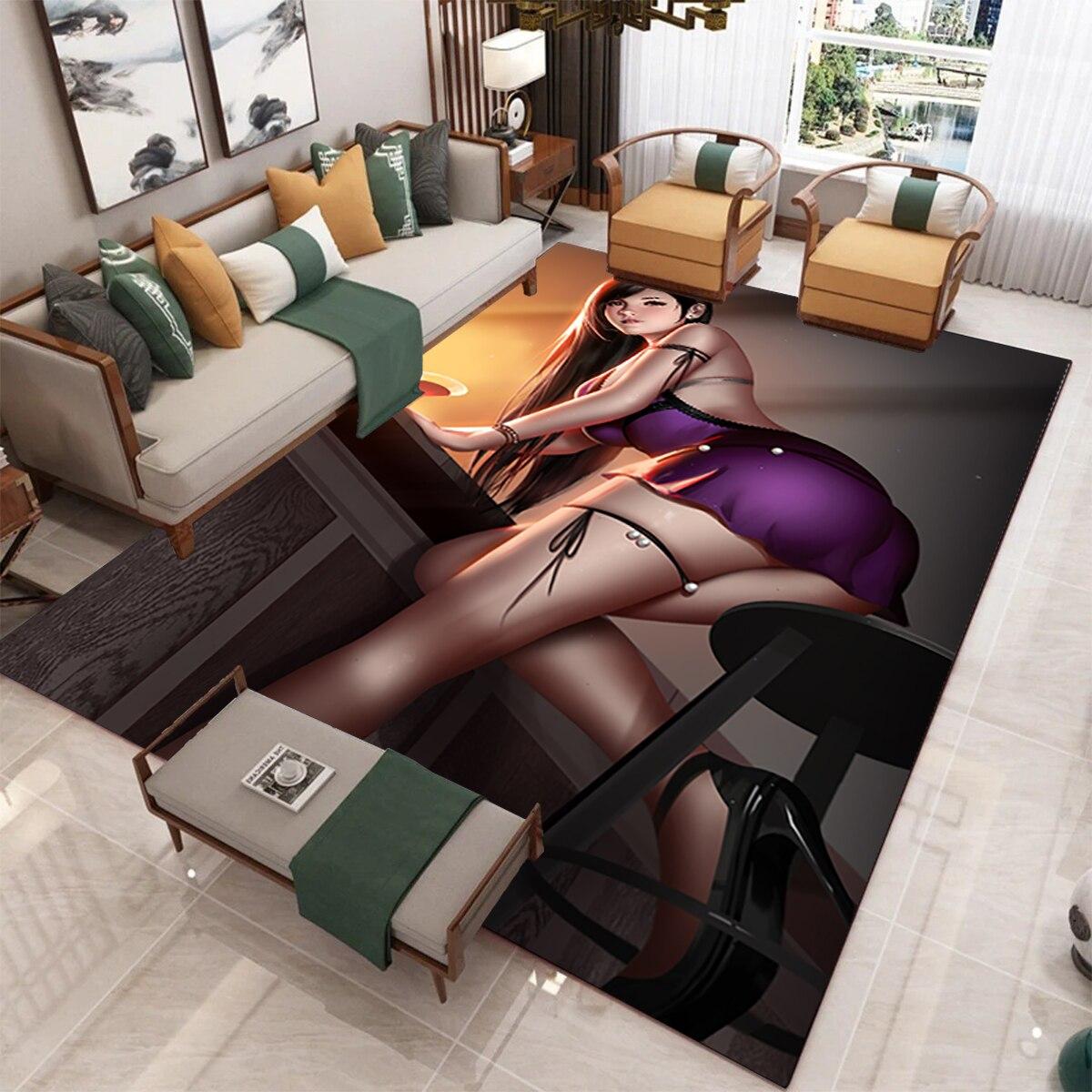 

Sexy Girls Nackt Fashion Carpet 3D Tifa Aerith Art Декоративний килим Килим проти ковзання Вітальня Декор спальні Опора для фотографій 40cm by 60cm